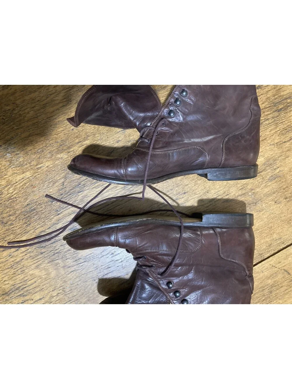 80's Style Charles David  Lace-Up Granny Boots Size 10 B